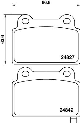 8DB355037471 HELLA Комплект тормозных колодок, дисковый тормоз