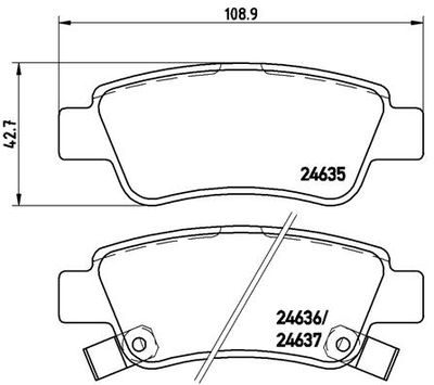 P28046 BREMBO Комплект тормозных колодок, дисковый тормоз