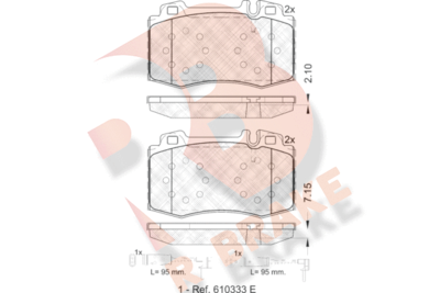 RB1389203 R BRAKE Комплект тормозных колодок, дисковый тормоз