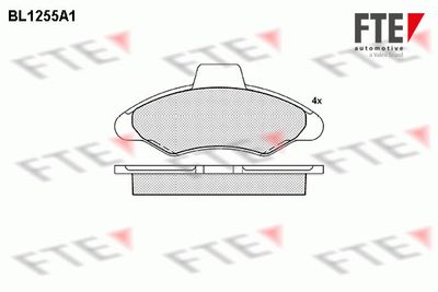 BL1255A1 FTE Комплект тормозных колодок, дисковый тормоз