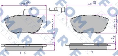 FO907681 FOMAR Friction Комплект тормозных колодок, дисковый тормоз