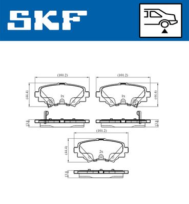 VKBP90581A SKF Комплект тормозных колодок, дисковый тормоз