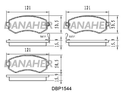 DBP1544 DANAHER Комплект тормозных колодок, дисковый тормоз