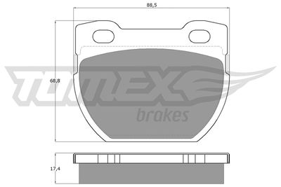 TX1925 TOMEX Brakes Комплект тормозных колодок, дисковый тормоз