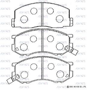 SN758P ADVICS Комплект тормозных колодок, дисковый тормоз