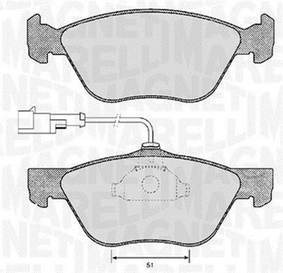 363916060118 MAGNETI MARELLI Комплект тормозных колодок, дисковый тормоз