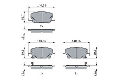 0986424896 BOSCH Комплект тормозных колодок, дисковый тормоз