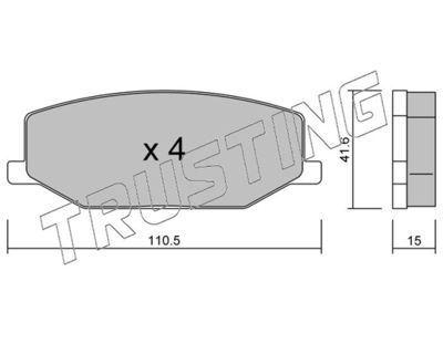 0990 TRUSTING Комплект тормозных колодок, дисковый тормоз