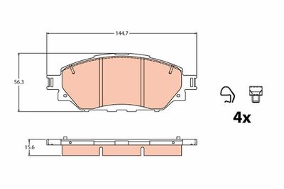 GDB2196 TRW Комплект тормозных колодок, дисковый тормоз