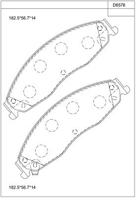 KD6576 ASIMCO Комплект тормозных колодок, дисковый тормоз