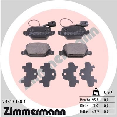 235171701 ZIMMERMANN Комплект тормозных колодок, дисковый тормоз