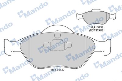 MBF016033 MANDO Комплект тормозных колодок, дисковый тормоз