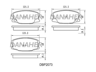 DBP2073 DANAHER Комплект тормозных колодок, дисковый тормоз