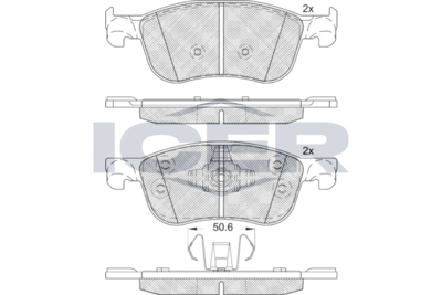 182295 ICER Комплект тормозных колодок, дисковый тормоз