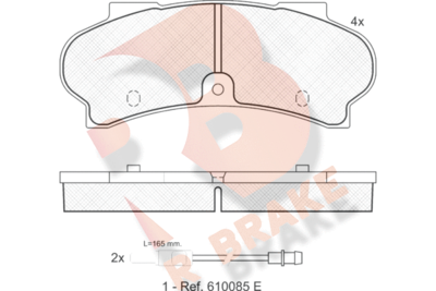 RB1028 R BRAKE Комплект тормозных колодок, дисковый тормоз