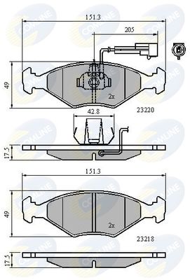 CBP11295 COMLINE Комплект тормозных колодок, дисковый тормоз