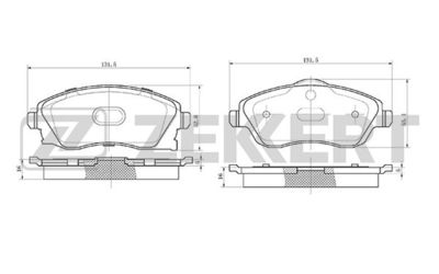 BS1234 ZEKKERT Комплект тормозных колодок, дисковый тормоз