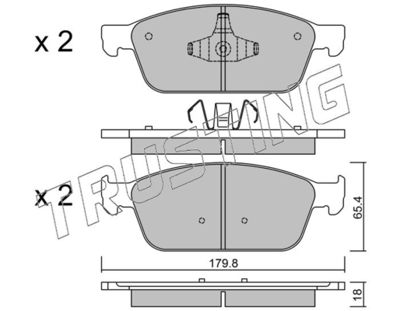 10050 TRUSTING Комплект тормозных колодок, дисковый тормоз