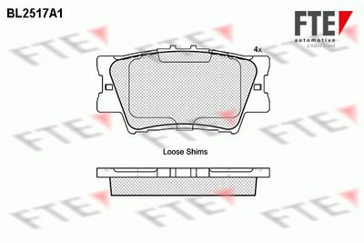 BL2517A1 FTE Комплект тормозных колодок, дисковый тормоз
