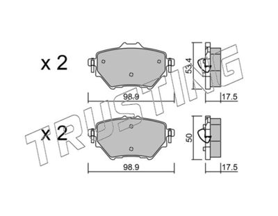 10030 TRUSTING Комплект тормозных колодок, дисковый тормоз