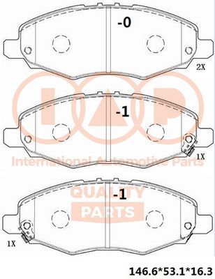 70417164 IAP QUALITY PARTS Комплект тормозных колодок, дисковый тормоз