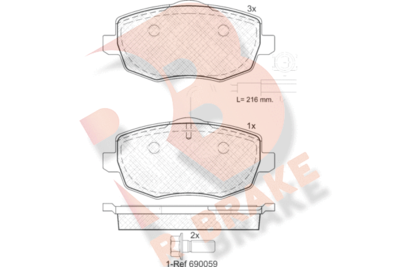 RB1845 R BRAKE Комплект тормозных колодок, дисковый тормоз