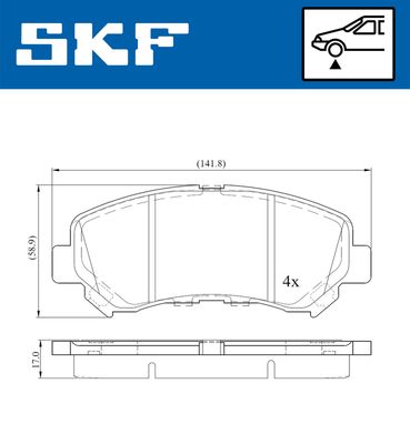 VKBP80069 SKF Комплект тормозных колодок, дисковый тормоз