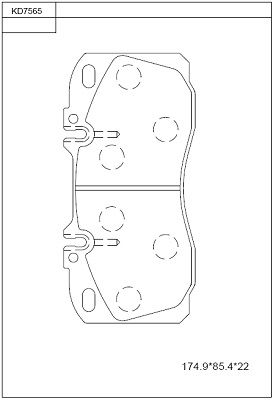 KD7565 ASIMCO Комплект тормозных колодок, дисковый тормоз