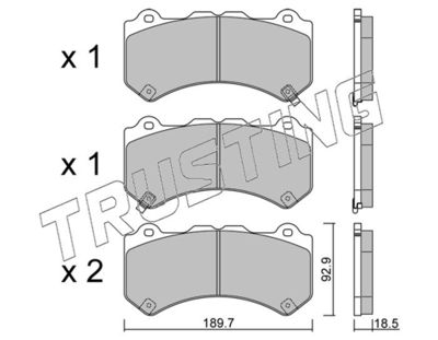 11560 TRUSTING Комплект тормозных колодок, дисковый тормоз