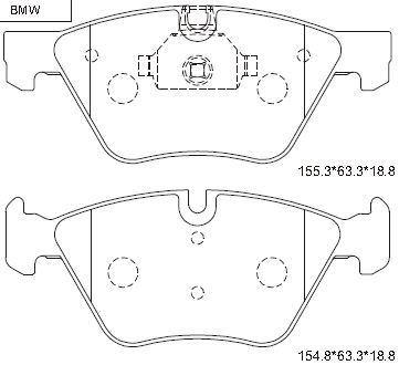 KD7553 ASIMCO Комплект тормозных колодок, дисковый тормоз