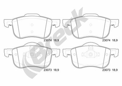 230730070300 BRECK Комплект тормозных колодок, дисковый тормоз