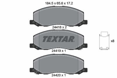 2441801 TEXTAR Комплект тормозных колодок, дисковый тормоз