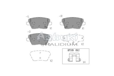 Y02960 ASHUKI by Palidium Комплект тормозных колодок, дисковый тормоз