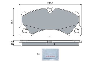 0986424970 BOSCH Комплект тормозных колодок, дисковый тормоз