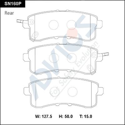 SN160P ADVICS Комплект тормозных колодок, дисковый тормоз