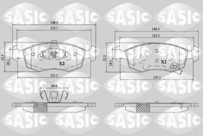 6216190 SASIC Комплект тормозных колодок, дисковый тормоз