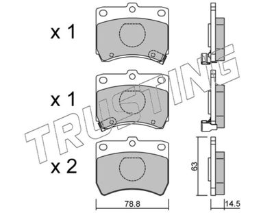 3790 TRUSTING Комплект тормозных колодок, дисковый тормоз