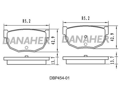 DBP45401 DANAHER Комплект тормозных колодок, дисковый тормоз