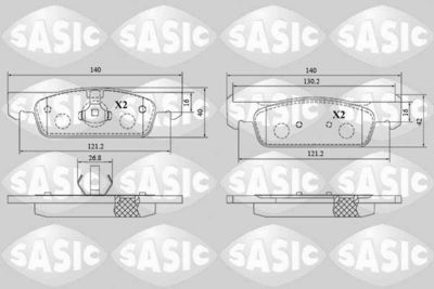 6214048 SASIC Комплект тормозных колодок, дисковый тормоз