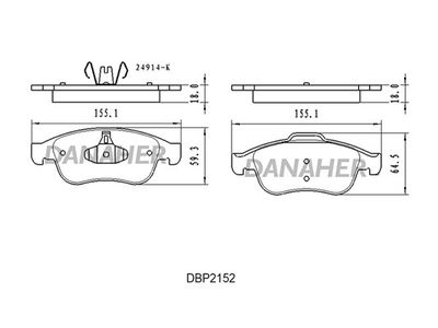 DBP2152 DANAHER Комплект тормозных колодок, дисковый тормоз