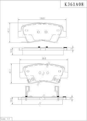 K361A08 NPS Комплект тормозных колодок, дисковый тормоз