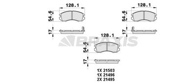 AB0402 BRAXIS Комплект тормозных колодок, дисковый тормоз