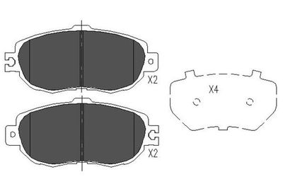 KBP9046 KAVO PARTS Комплект тормозных колодок, дисковый тормоз