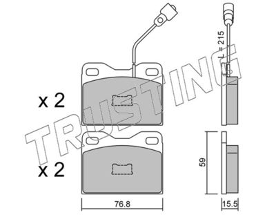 0174 TRUSTING Комплект тормозных колодок, дисковый тормоз