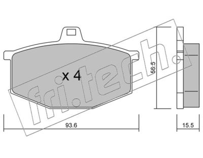 0140 fri.tech. Комплект тормозных колодок, дисковый тормоз