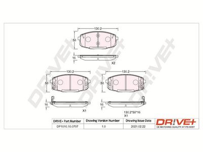 DP1010100797 Dr!ve+ Комплект тормозных колодок, дисковый тормоз