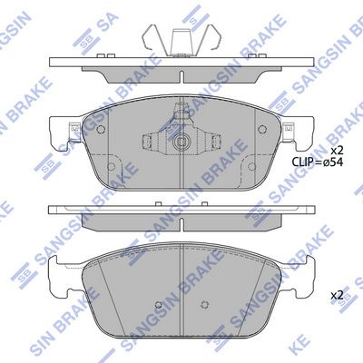 SP4153 Hi-Q Комплект тормозных колодок, дисковый тормоз