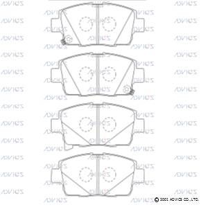 SN130P ADVICS Комплект тормозных колодок, дисковый тормоз