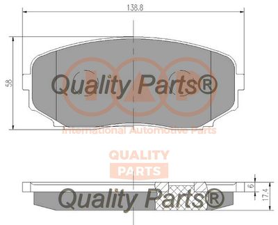 70411100 IAP QUALITY PARTS Комплект тормозных колодок, дисковый тормоз