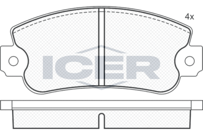 180182 ICER Комплект тормозных колодок, дисковый тормоз